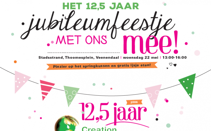 Vier ons 12,5 jaar jubileum met ons mee!